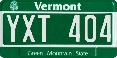 VT license plate YXT404