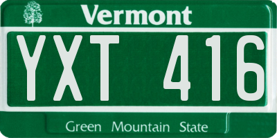 VT license plate YXT416