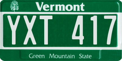 VT license plate YXT417