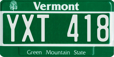 VT license plate YXT418