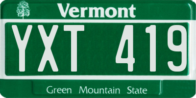 VT license plate YXT419
