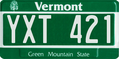 VT license plate YXT421