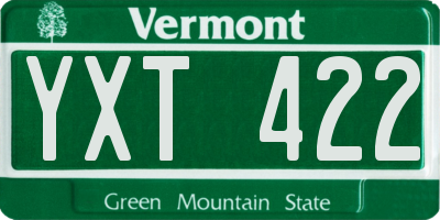 VT license plate YXT422