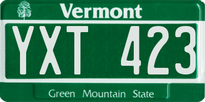VT license plate YXT423