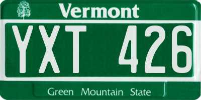 VT license plate YXT426