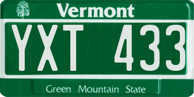 VT license plate YXT433