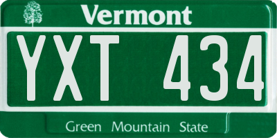 VT license plate YXT434