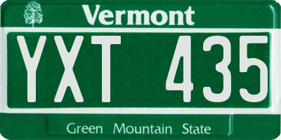 VT license plate YXT435