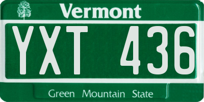 VT license plate YXT436