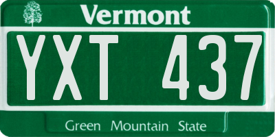 VT license plate YXT437