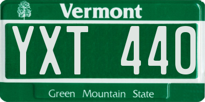 VT license plate YXT440