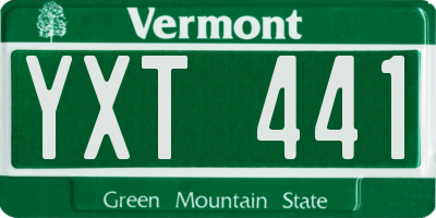 VT license plate YXT441