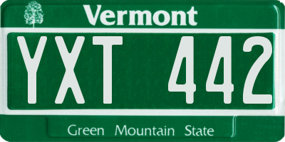 VT license plate YXT442