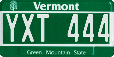 VT license plate YXT444