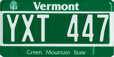 VT license plate YXT447