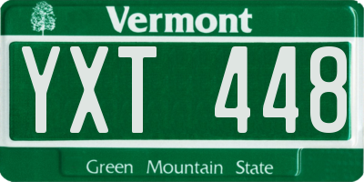 VT license plate YXT448