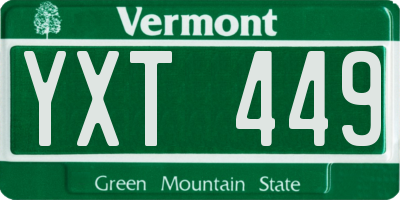 VT license plate YXT449