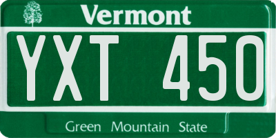 VT license plate YXT450