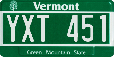 VT license plate YXT451