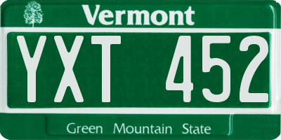 VT license plate YXT452
