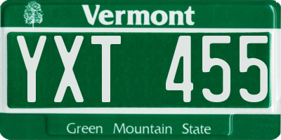 VT license plate YXT455
