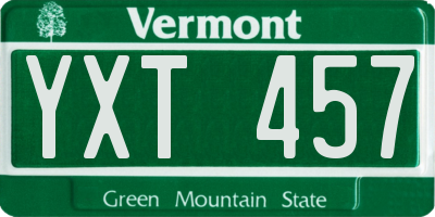 VT license plate YXT457