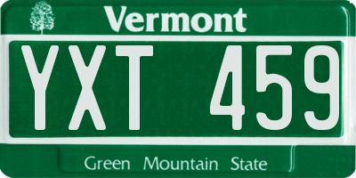 VT license plate YXT459