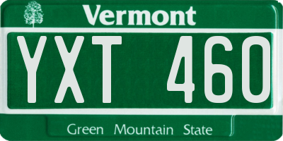 VT license plate YXT460