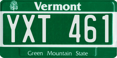 VT license plate YXT461