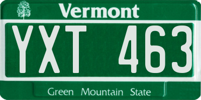 VT license plate YXT463