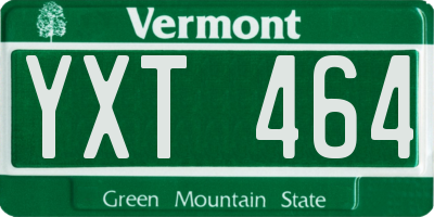 VT license plate YXT464