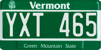 VT license plate YXT465