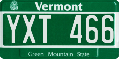 VT license plate YXT466