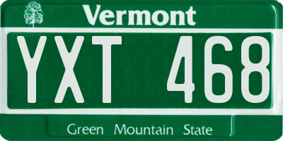 VT license plate YXT468