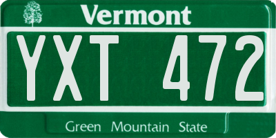 VT license plate YXT472