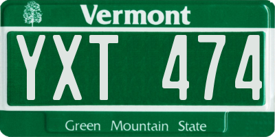 VT license plate YXT474