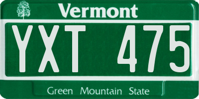 VT license plate YXT475