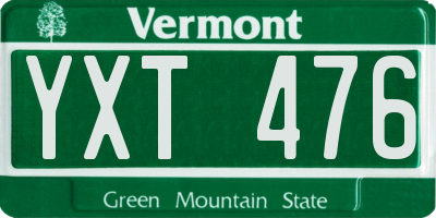 VT license plate YXT476