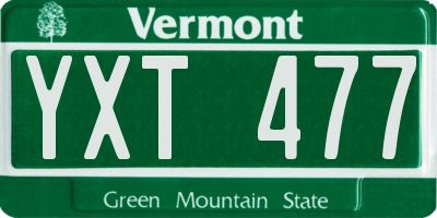 VT license plate YXT477