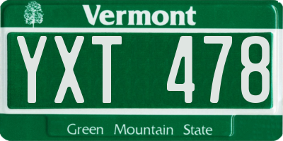 VT license plate YXT478