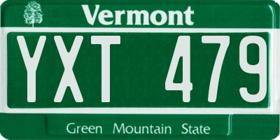 VT license plate YXT479