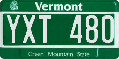 VT license plate YXT480