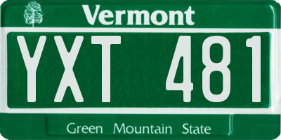 VT license plate YXT481