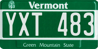 VT license plate YXT483