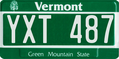 VT license plate YXT487