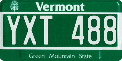 VT license plate YXT488