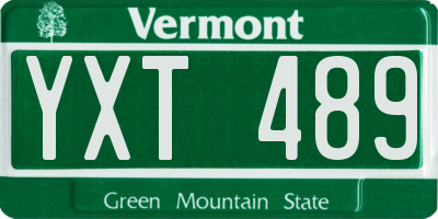 VT license plate YXT489