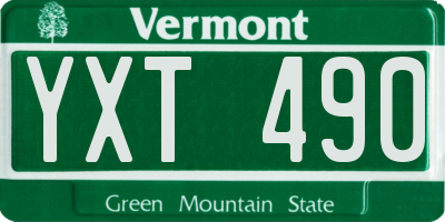 VT license plate YXT490