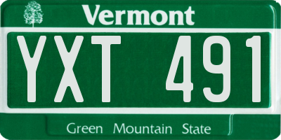 VT license plate YXT491