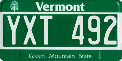 VT license plate YXT492